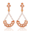 Claudette Champagne Crystal Earrings Rose Gold
