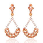 Claudette Champagne Crystal Earrings Rose Gold