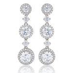 Joanne Triple Crystal Drop Earrings - Gisele Collection