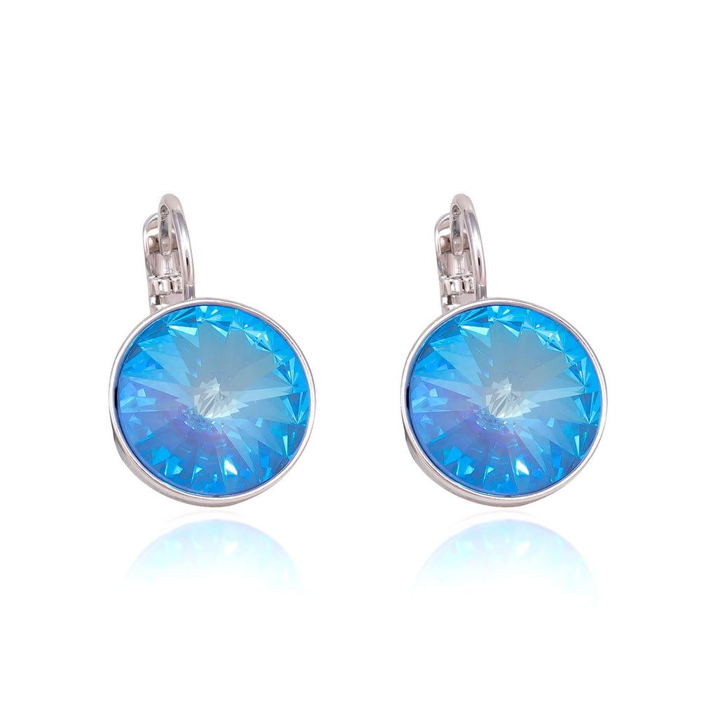 Katrina Blue Crystal Drop Earrings - Gisele Collection Blue