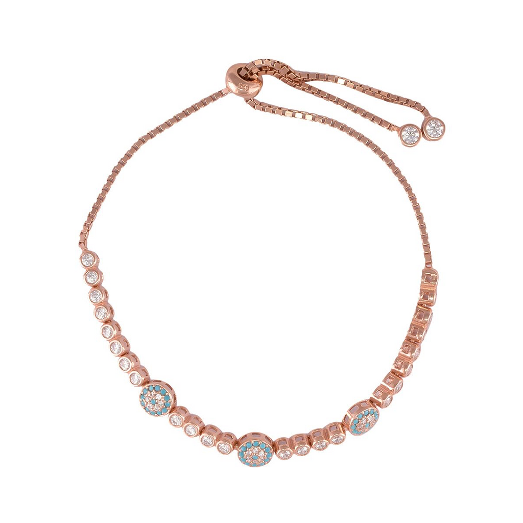 Lucy Evil Eye Tennis Bracelet - Gisele Collection Rose Gold