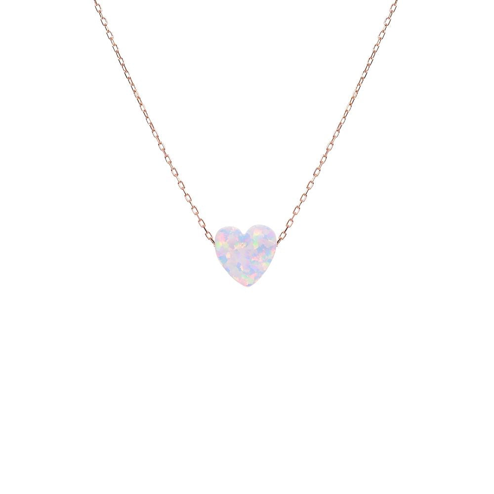 Lulu White Opalite Heart Necklace