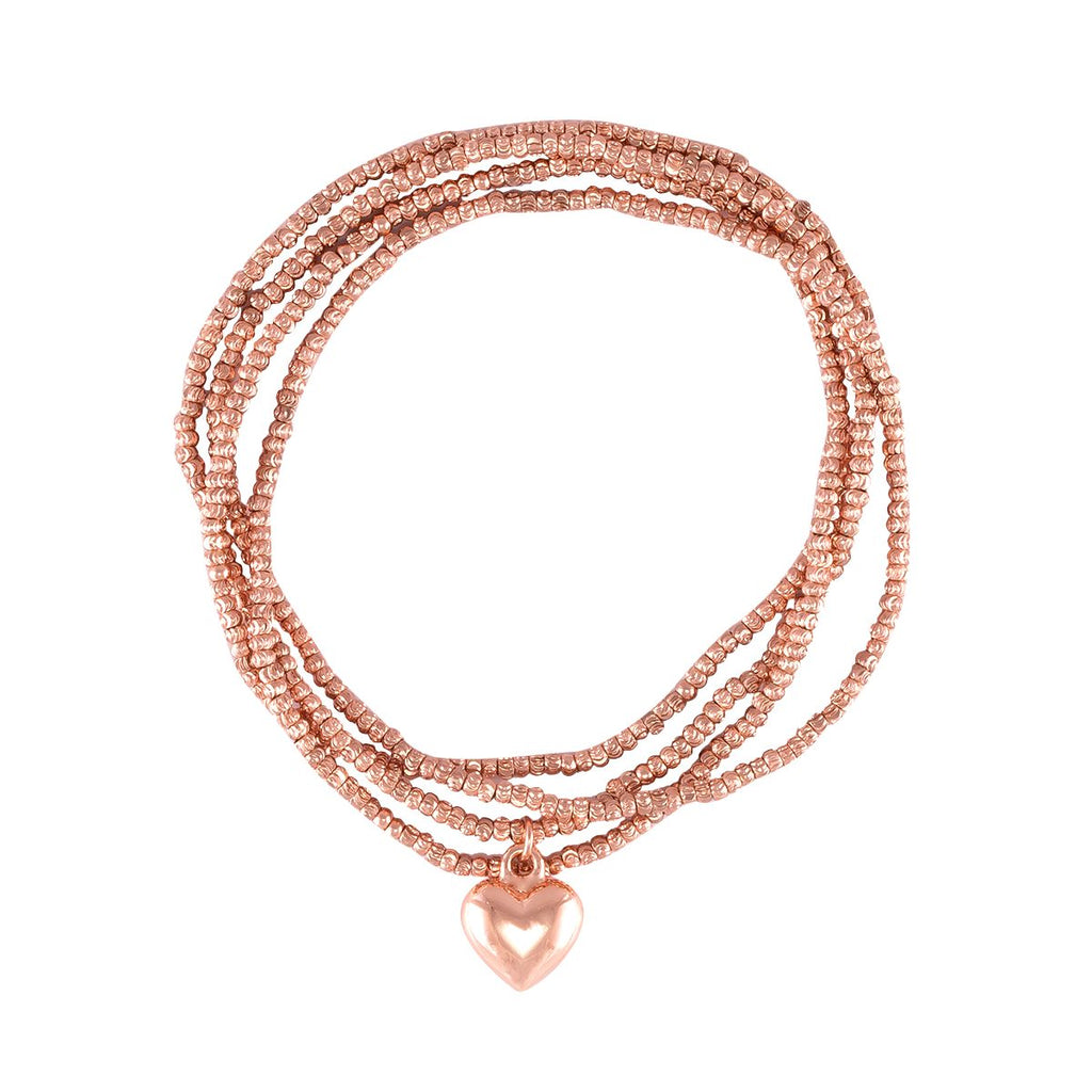 Miss G Wrap Bracelet with Heart - Gisele Collection Rose Gold