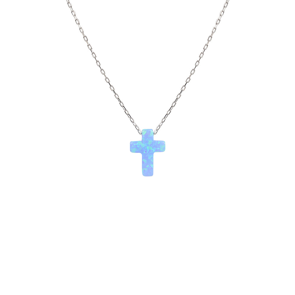 Eve Blue Opalite Cross Necklace