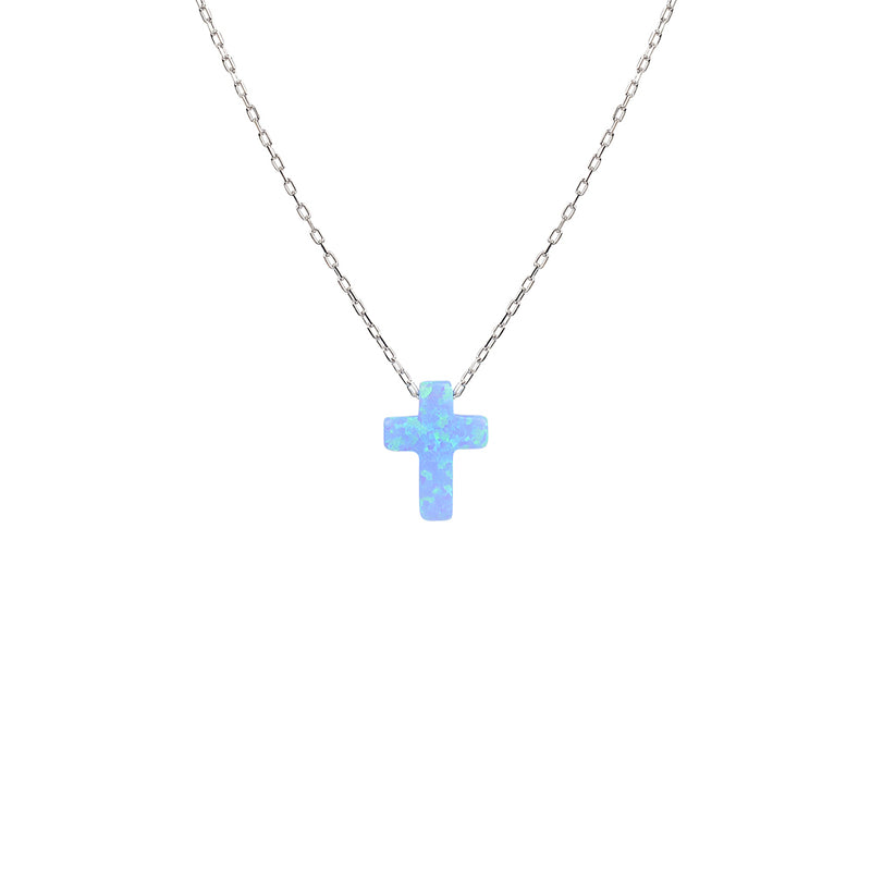 Eve Blue Opalite Cross Necklace