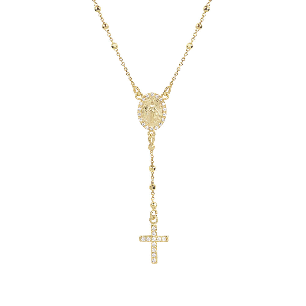 Angelica Rosary Necklace - Gisele Collection Gold