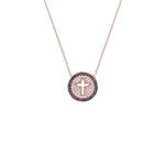 Selena Black Outlined Cross Necklace