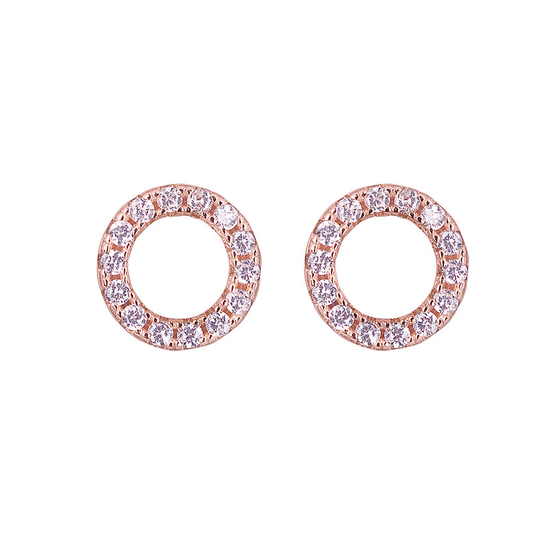 Joeme Large Crystal Outline Circle Stud Earrings