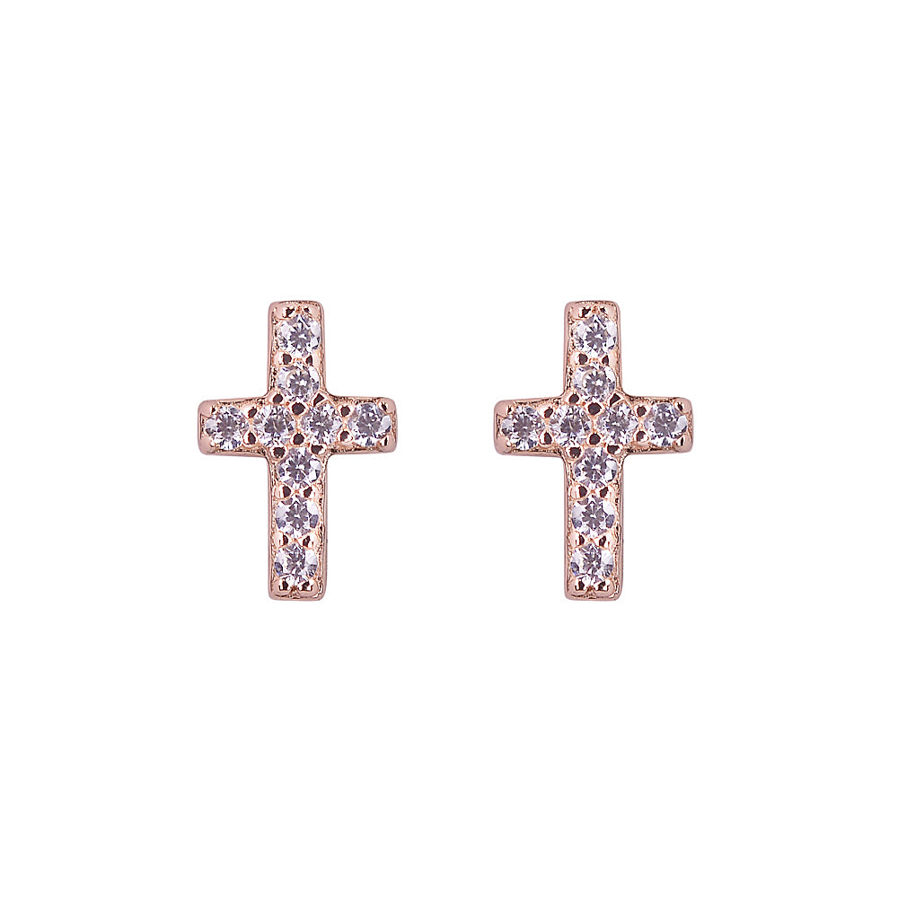 Gracie Mini Crystal Cross Stud Earrings