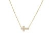 Emily Pearl Side Cross Necklace