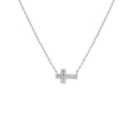 Emily Pearl Side Cross Necklace