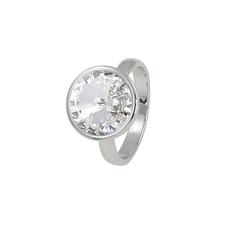 Katrina Silver Crystal Ring