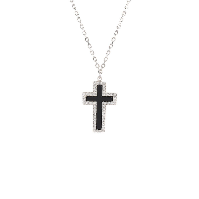 Aria Black Cross Necklace