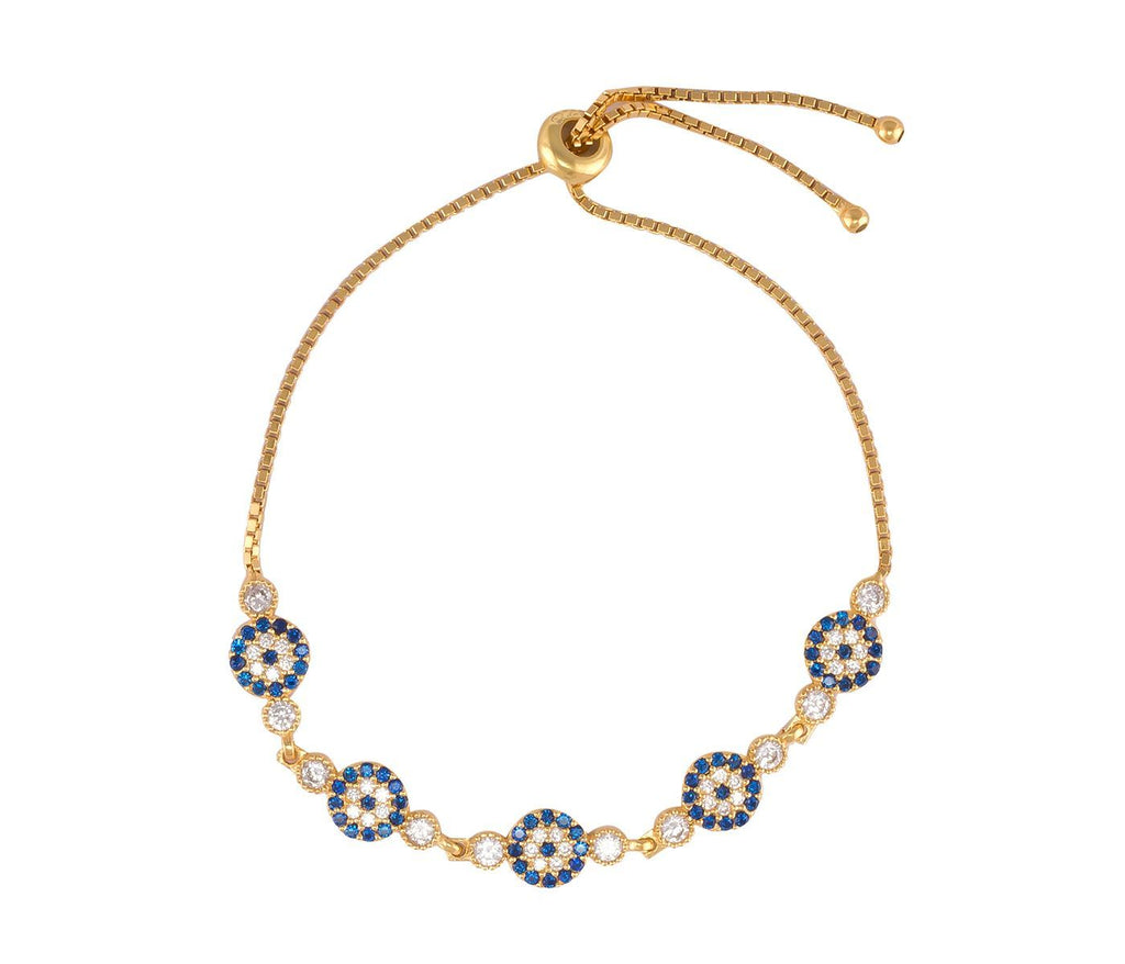 Nadia Evil Eye Tennis Bracelet - Gisele Collection Gold